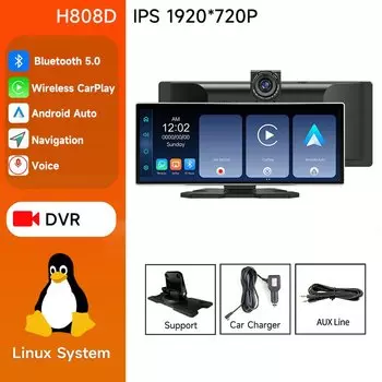 JIUYIN 11,26-дюймовый 4K HD DVR Универсальный автомобильный радиоприемник Мультимедийная навигация Беспроводной CarPlay Android Авто Зеркальный музыкальный плеер