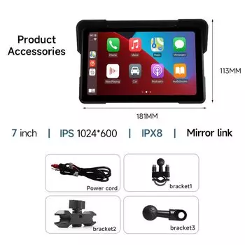 JIUYIN 8505FD мотоцикл CarPlay 7,0-дюймовый беспроводной Apple GPS Navi Android Auto спереди и сзади двойной Bluetooth-камера рекордер