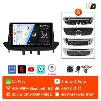 JIUYIN Android GPS Автомагнитола для Renault Megane 3 Fluence Samsung SM3 2008 - 2014 стерео Мультимедийный видеоплеер DSP CarPlay