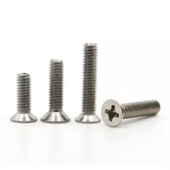 50/100 шт. M1.2 M1.4 M1.7 M2 M2.5 M3 M4 никелированная сталь винт KM крестообразные винты с плоской потайной головкой и крестообразным шлицем