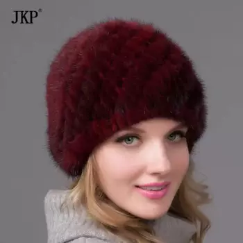 JKP зимняя шапка из норкового меха, женская шапка из натурального натурального меха с ананасом, русская мода 2024, толстая шапка хорошего качества BZ-03