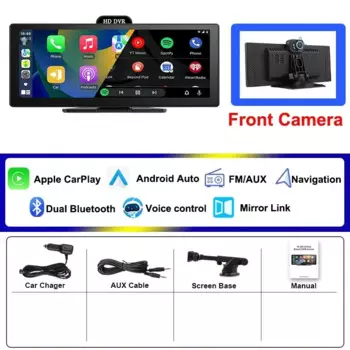 JMCQ 11,26-дюймовый 4K HD DVR Универсальный автомобильный радиоприемник Мультимедийная навигация Беспроводной CarPlay Apple Android Авто Зеркальный музыкальный плеер