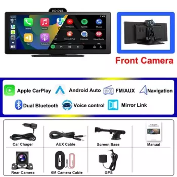 JMCQ 11,26-дюймовый 4K HD DVR Универсальный автомобильный радиоприемник Мультимедийная навигация Беспроводной CarPlay Apple Android Авто Зеркальный музыкальный плеер