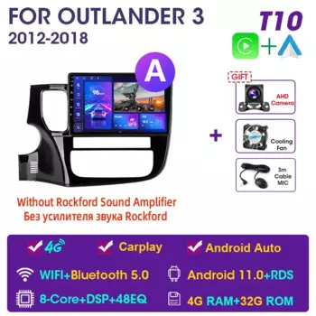 JMCQ Android 11, автомобильный радиоприемник, мультимедийный видеоплеер, навигация, GPS, автомобильная стереосистема для Mitsubishi Outlander 3 2012-2018 2din Carplay