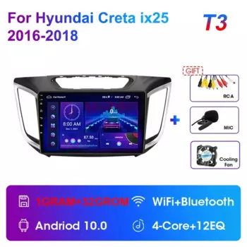 JMCQ Carplay Android 12 автомобильный стерео радио мультимедия видеоплеер для Hyundai Creta ix25 2016-2018 2din навигация GPS головное устройство