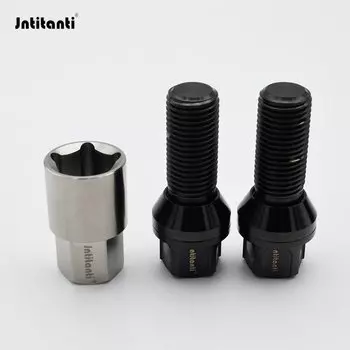Jntitanti Gr5 Титановое колесо Болт М14х1,5х28-55мм Противоугонный с бесплатной конусной шайбой