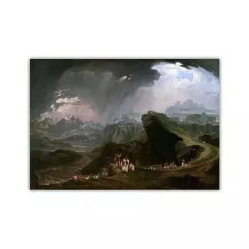 John Martin Impression Landscape Painting Canvas Art Oil Painting Artwork Poster Picture Wall Decor Home Living Room Decoration
