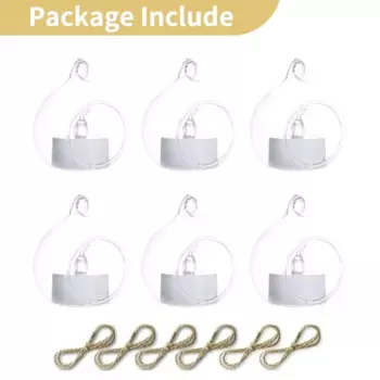 JONCELY Подвесные стеклянные шары с LED свечами 6/12 шт