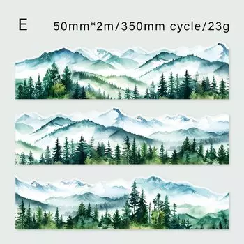 Journamm бумажные ленты с рисунком деревьев 50 мм * 2 м