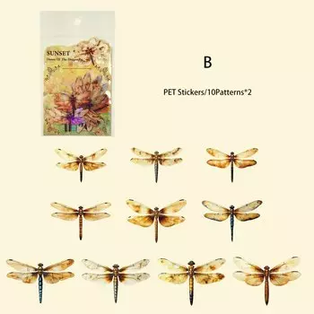 Journamm мерцающие наклейки со стрекозой