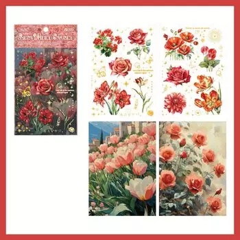 Journamm наклейки цветы 4 листы