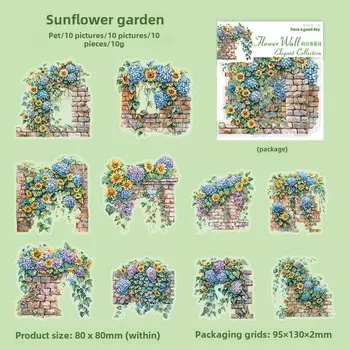 Journamm наклейки цветы пластик 10 шт