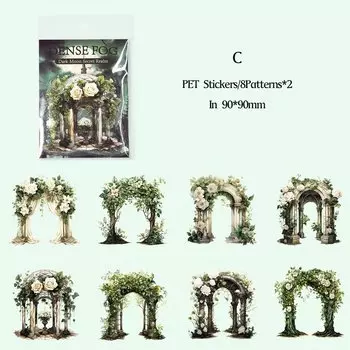 Journamm наклейки винтажные цветы 16 шт.