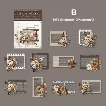 Journamm прозрачные наклейки с цветами 20 шт.