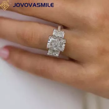 JOVOVASMILE муассанит обручальное кольцо бриллиант 18k золото 4,5 карат 11x8 мм измельченный лед 3/4 Вечность Обручальное кольцо для женщин