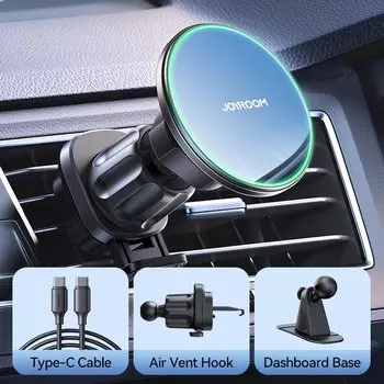 Joyroom Qi2 Магнитный автомобильный держатель для телефона 15 Вт Беспроводная зарядка Автомобильное зарядное устройство для телефона для вентиляционного отверстия/приборной панели для iPhone 16-12