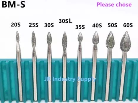 Jrealmer 10 шт./лот BM-S Алмазные Заусенцы Dremel Заусенцы Роторный инструмент Шлифовальная головка гравировка травление абразивный инструмент