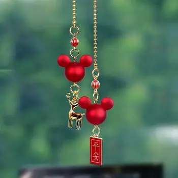 JSNY украшение интерьера автомобиля кулон милый Микки голова зеркало заднего вида кулон украшение для автомобильных товаров аксессуары для салона автомобиля