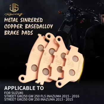 JSRAOIMG для Suzuki DL250 V-Strom ABS 2018 2019 2020 2021 GW250 Inazuma GSX250R мотоцикл Mental Copper GG спеченные передние и задние тормозные колодки FA142HH FA496HH