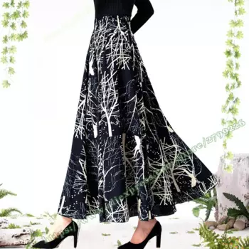 Юбка Женская длинная в полоску, из хлопка и льна