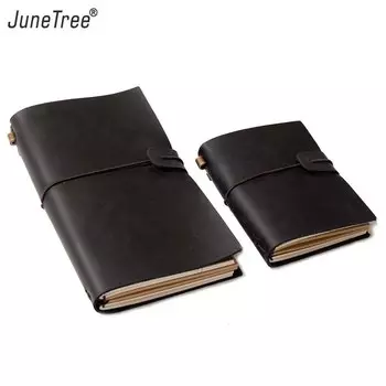 juneTree Винтажный блокнот из кожи черный