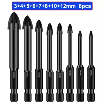 JUSTINLAU Сверла для плитки 3/4/5/6/7/8/10/12 мм