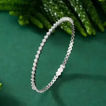 Ювелирные изделия, браслет с пряжкой гнездо, браслет из 18-каратного золота с натуральными бриллиантами, женский браслет в стиле хип-хоп, белый бриллиант