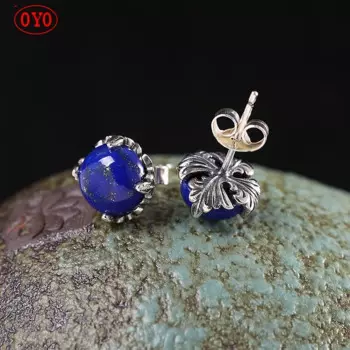 Ювелирные изделия из серебра s925 женские серьги с лазуритом Новые