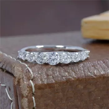 Ювелирные изделия JY, круглый вырез, лабораторные бриллианты, белое золото 18K, реальное золото, конусное, бриллиантовое кольцо HPHT CVD, женское кольцо вечности