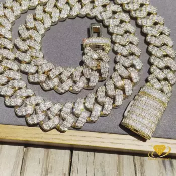 Ювелирные изделия в стиле хип-хоп, кубинская цепочка 16 мм, бриллиантовый бриллиант, настоящий бриллиант, серебро 925 пробы, кубинский браслет, ожерелье