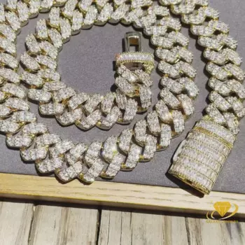 Ювелирные изделия в стиле хип-хоп, кубинская цепочка 16 мм, бриллиантовый бриллиант, настоящий бриллиант, серебро 925 пробы, кубинский браслет, ожерелье