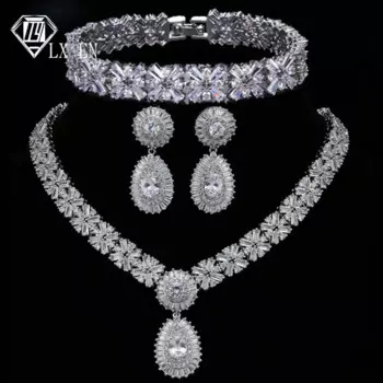 Ювелирный Комплект из колье и серёг, с фианитом