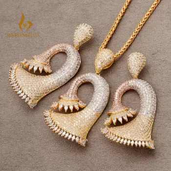 Ювелирный Комплект из колье и серёг, с фианитом