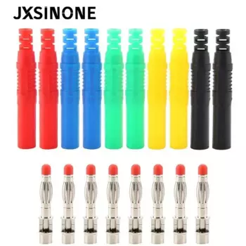 JXSINONE P3013 10 шт., безопасность, 4 мм, закрытый штекер типа «банан», припой, в линии, DIY сборка, тестовые провода, разъемы