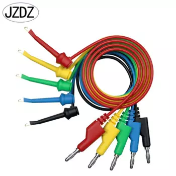 JZDZ 5 шт. 4 мм вилка типа банан для тестирования зажима крючок мультиметр тестовые выводы кабельная линия 100 см DIY Электрический испытательный провод 70054-2