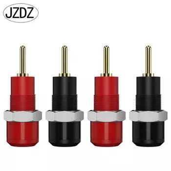 JZDZ Разъемы «банан» 2 мм, медь/позолота, черные/красные