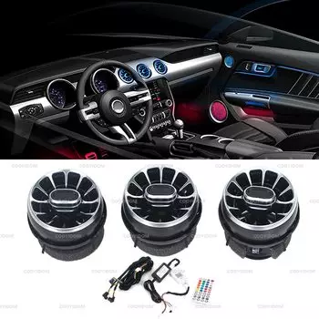K-Автомобильный светодиодный приборной панели, кондиционирование, вентиляционные отверстия для турбины, светильник для Ford Mustang 2015-2021