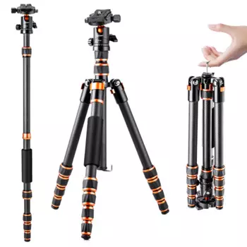K & F Concept штатив для камеры из углеродного волокна для цифровой зеркальной фотокамеры, портативный легкий штатив с панорамной шаровой головкой на 360 градусов