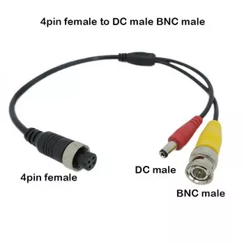 Кабель-адаптер Gakaki M12 4Pin - BNC DC RCA 35см