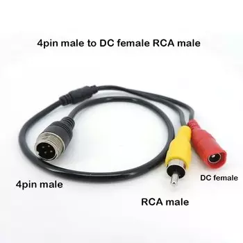 Кабель-адаптер M12 4Pin male female Aviation Head to BNC DC RCA K5