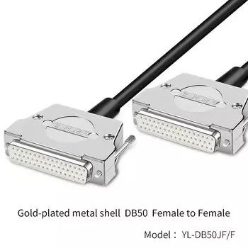 Кабель для передачи данных DB50, Клеммная колодка промышленного управления, высокоскоростной 3-рядный дБ 50-контактный экранированный провод «Папа-мама»