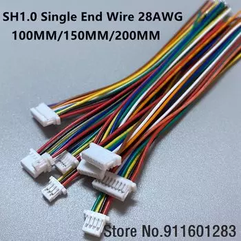 Кабельные разъемы SH1.0 JST 2-10 pin 28AWG 10/15/20 см