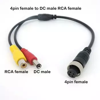Кабельный адаптер QvvCev M12 4Pin BNC DC RCA 35см