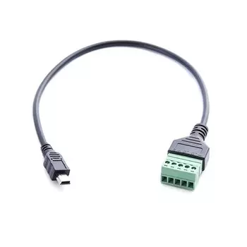 Кабель-переходник с разъемом Mini USB 2,0 (штекер-гнездо) на 5 контактов, 30 см, 1 фут