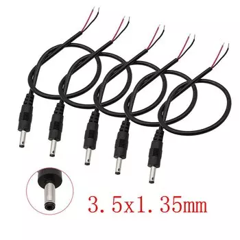 Кабель питания 3,5х1,35 мм, черный, 5 шт.