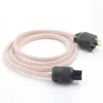 Кабель питания HIFI 12TC Высококачественный шнур питания Hifi 6N OCC с кабелем питания переменного тока Великобритании 13A IEC Женский кабель питания HIFI переменного тока