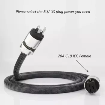 Кабель питания Preffair HI-End HIFI C19, посеребренный шнур питания, позолоченный 24 карата, вилка кабеля питания в США, 20 А, C19 IEC, гнездо
