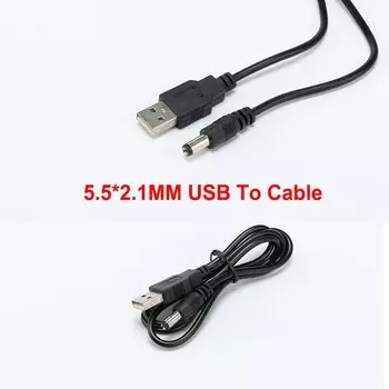Кабель питания USB 2,0-DC 5,5 В, 5,5X2,1 мм, 0,8 м, 5 В