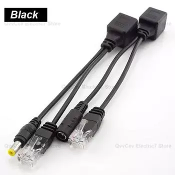 Кабель POE Пассивное питание через Ethernet Кабель-адаптер POE Разветвитель RJ45 Блок питания инжектора для IP-камеи