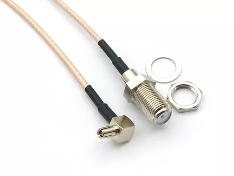 Кабель TS9 Male Right Angle TO F Type Female Jack RG316 50 шт.